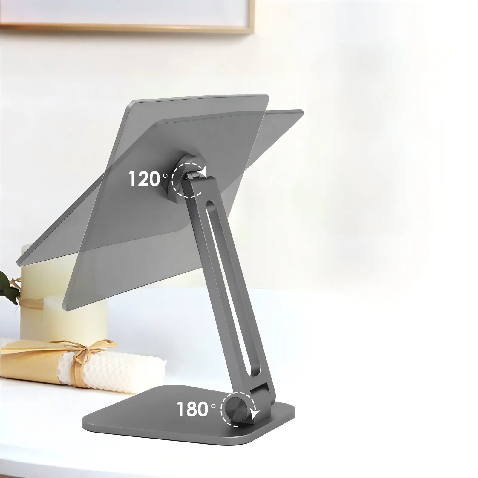 Foldable Rotating Magnetic Tablet Stand for Desk