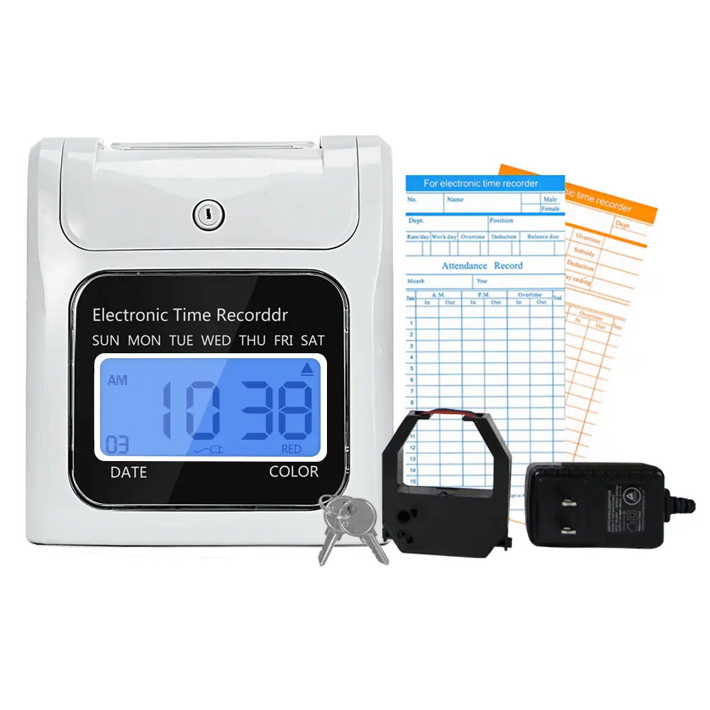 Automatic Keyed Time Clock for Employees with Cards