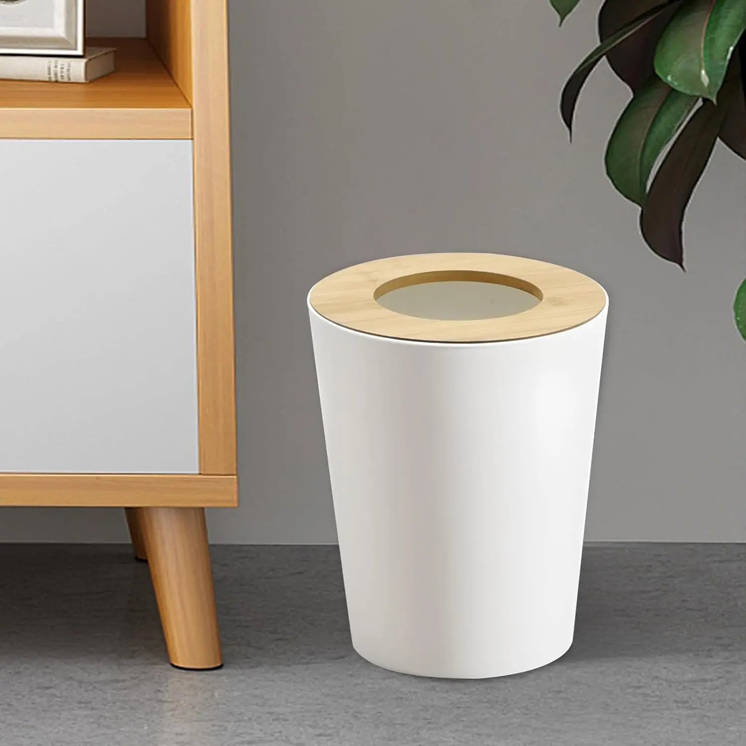 2-Pack Round Modern Aesthetics Open Top Trash Can
