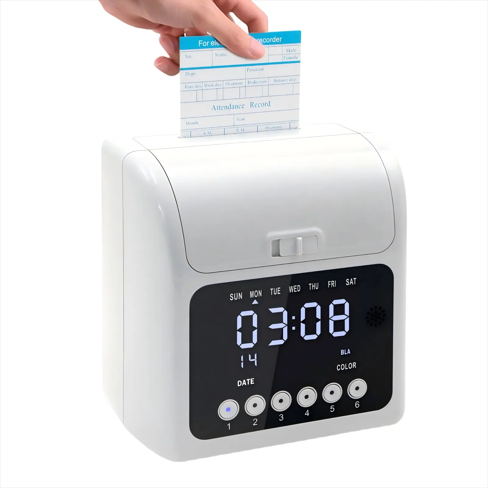 PIN Auto-Feed Digital Time Clock with Cards