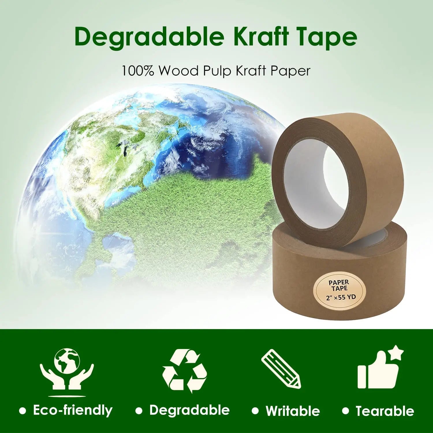 Biodegradable Brown Writable Kraft Paper Tape