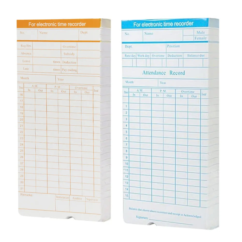 100-Pack Standard Weekly Time Clock Cards