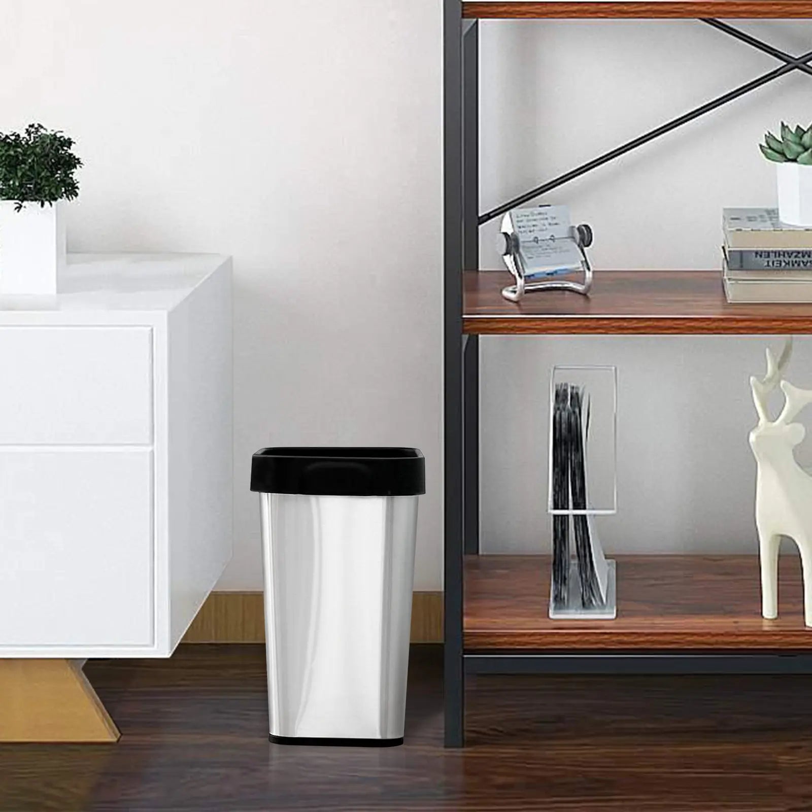 Multi-Pack Stainless Steel Rectangular Trash Can Set
